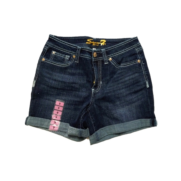 NWT Seven7 Womens Rodeo Rolled Cuff Jean Shorts - Picture 2 of 3